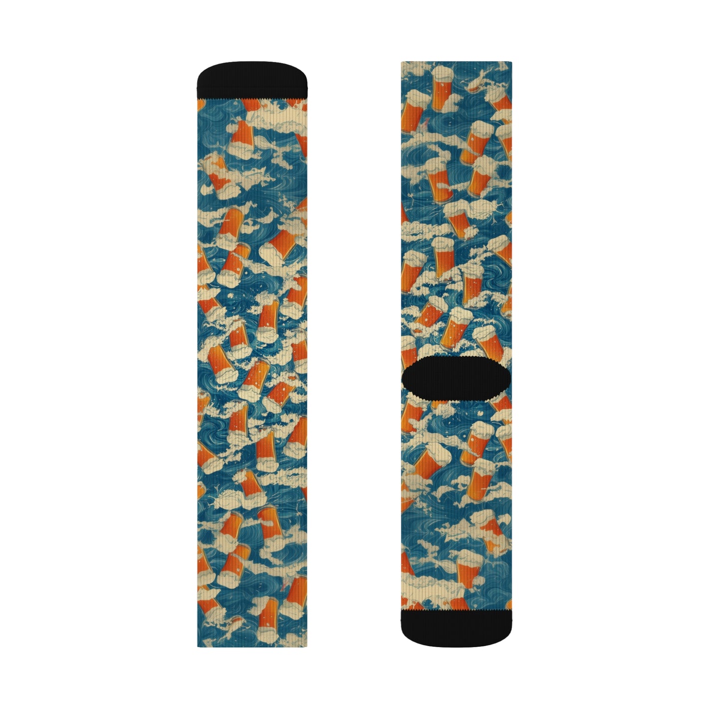 Beer and Waves Sublimation Socks