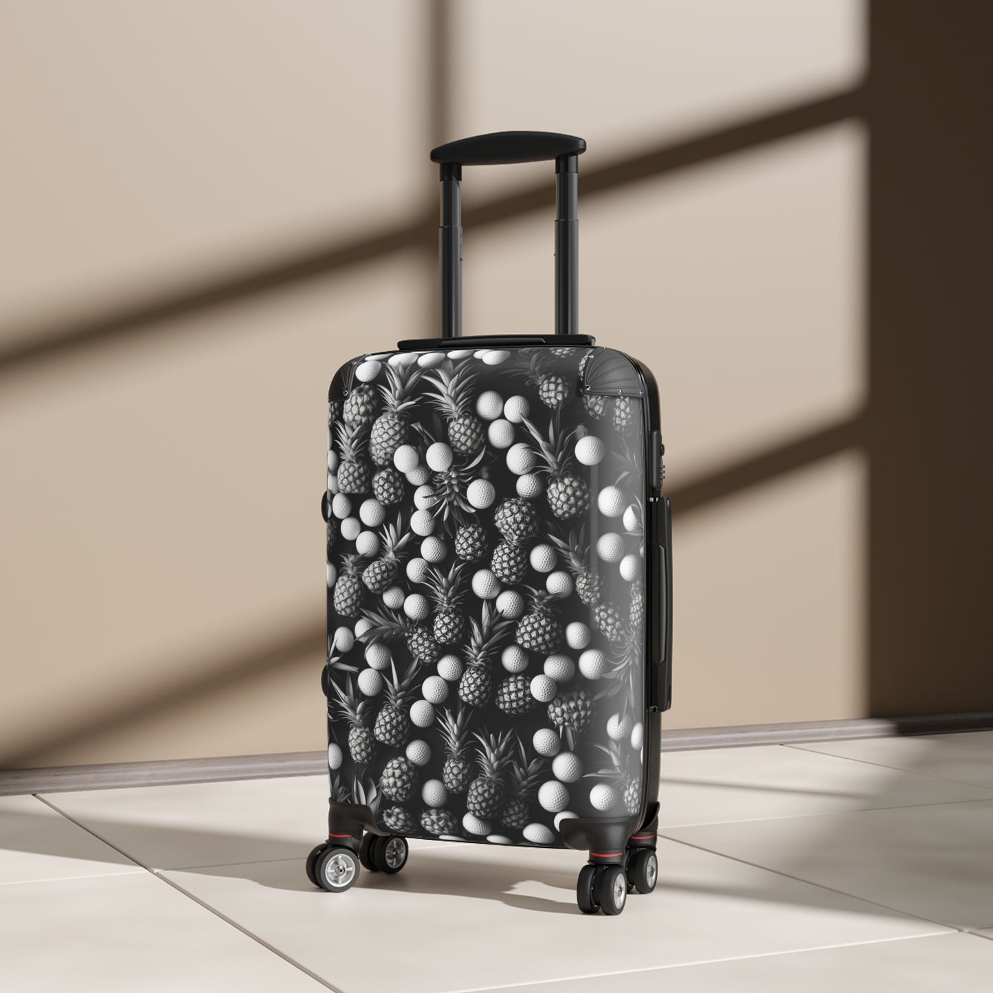 Suitcase Luggage with Golf Ball Pineapple Print