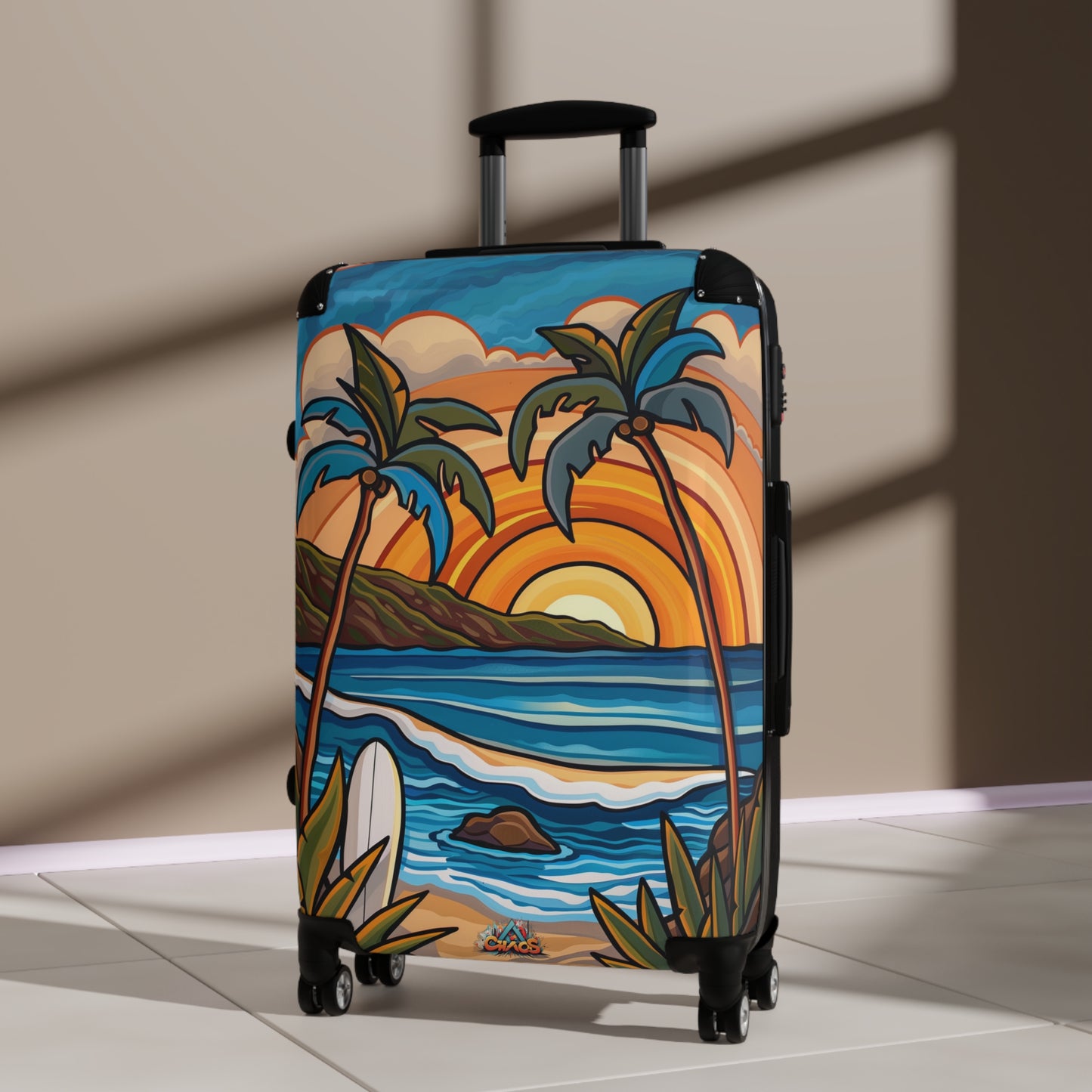 Luggage -Tropical Beach Sunset Graphic Design