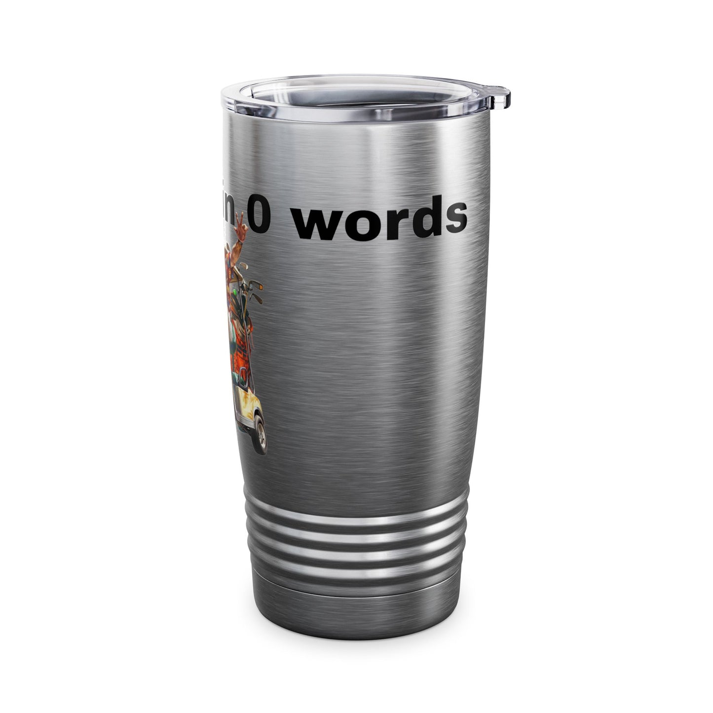 Funny Golf Tumbler - 20oz Ringneck Cup with 'My Score in 0 Words' Senior Design