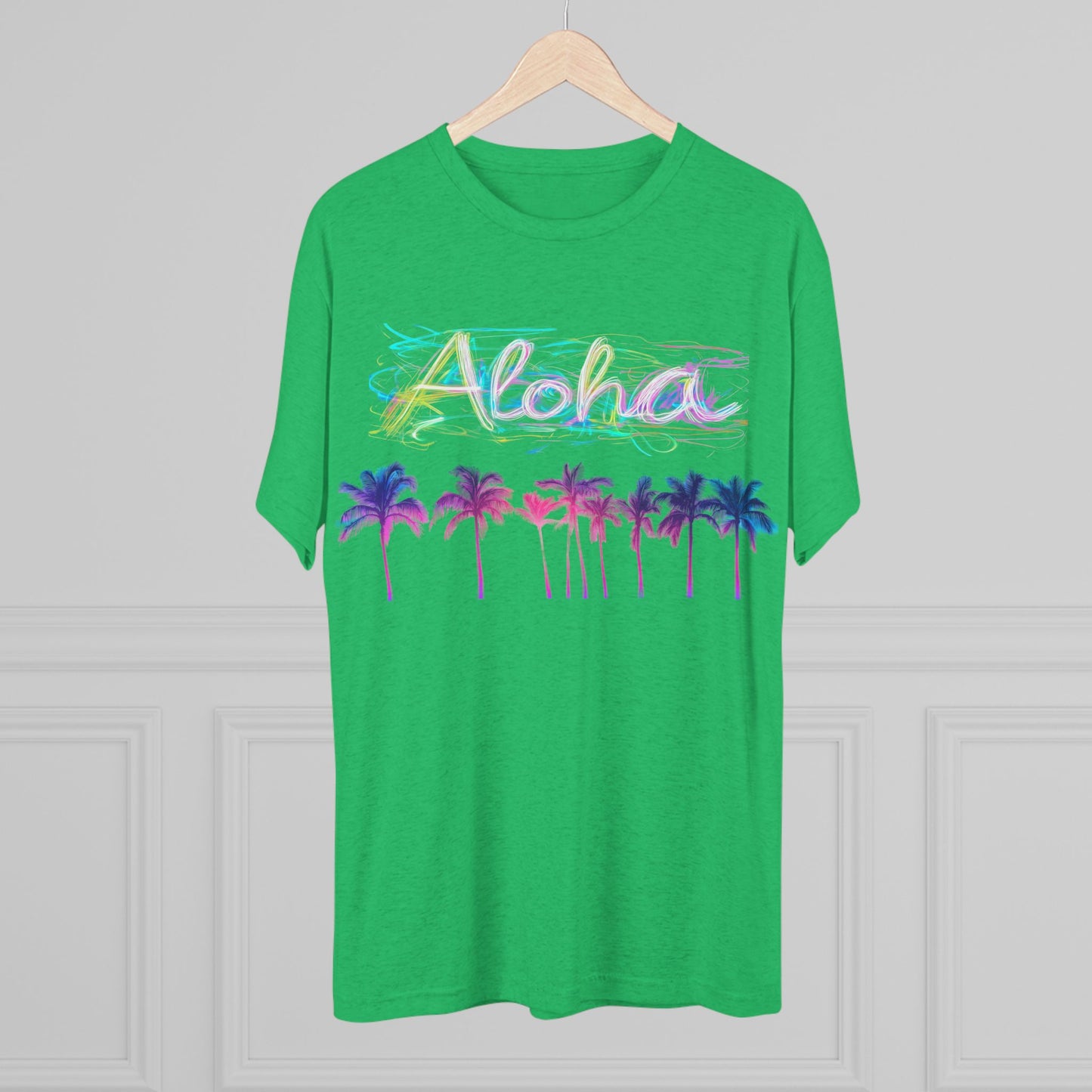 Neon Palm Tree Unisex Tee - 80's Aloha Retro Shirt