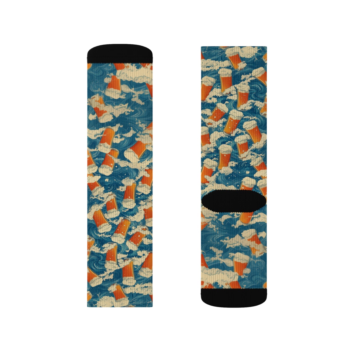 Beer and Waves Sublimation Socks