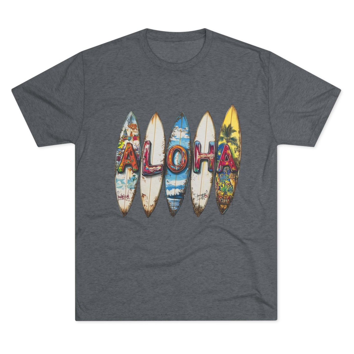 Aloha Surfboard Tee - Unisex Tri-Blend Crew