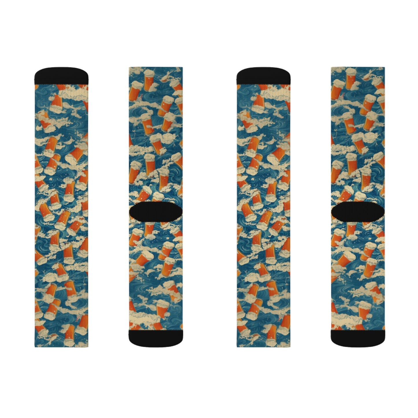 Beer and Waves Sublimation Socks
