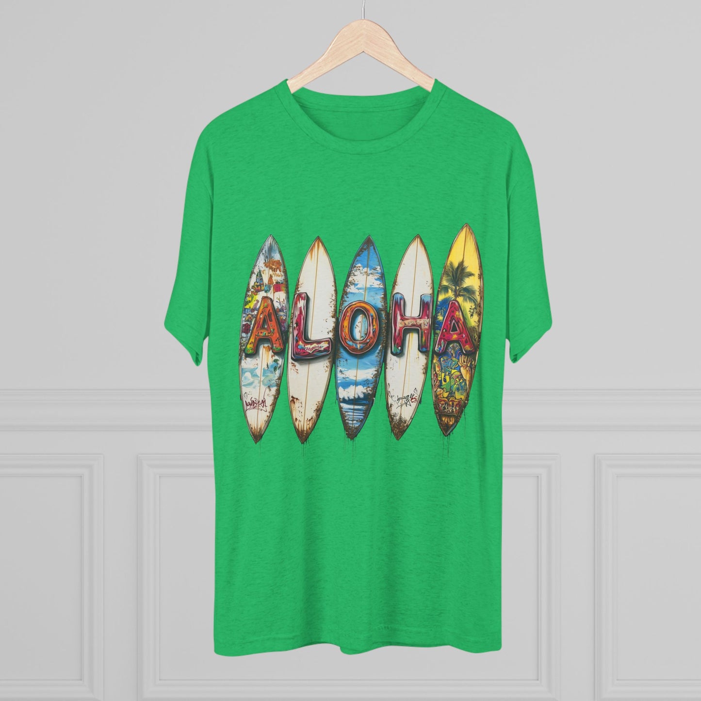 Aloha Surfboard Tee - Unisex Tri-Blend Crew