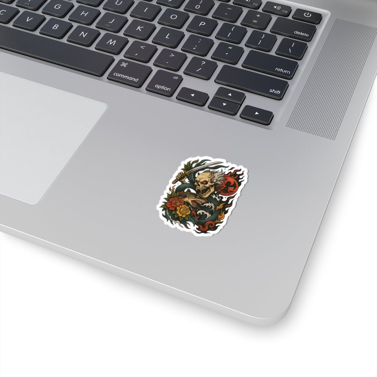 Shark Skull Kiss-Cut Stickers | Summer Vibe, Laptop Decor, USA Pride