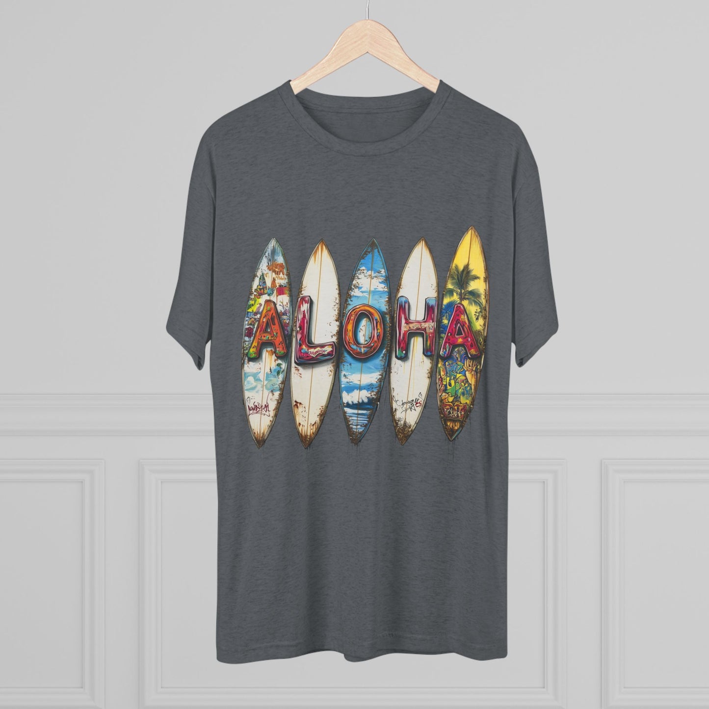 Aloha Surfboard Tee - Unisex Tri-Blend Crew