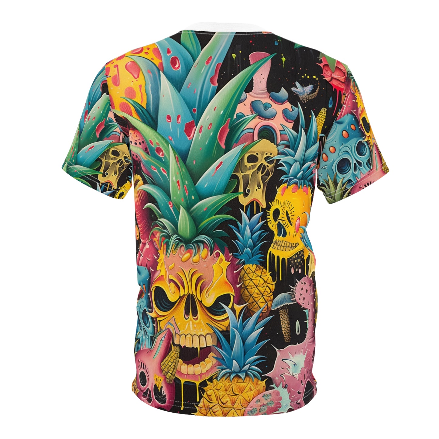 Artsy Pineapple Skull - Unisex Cut & Sew Tee