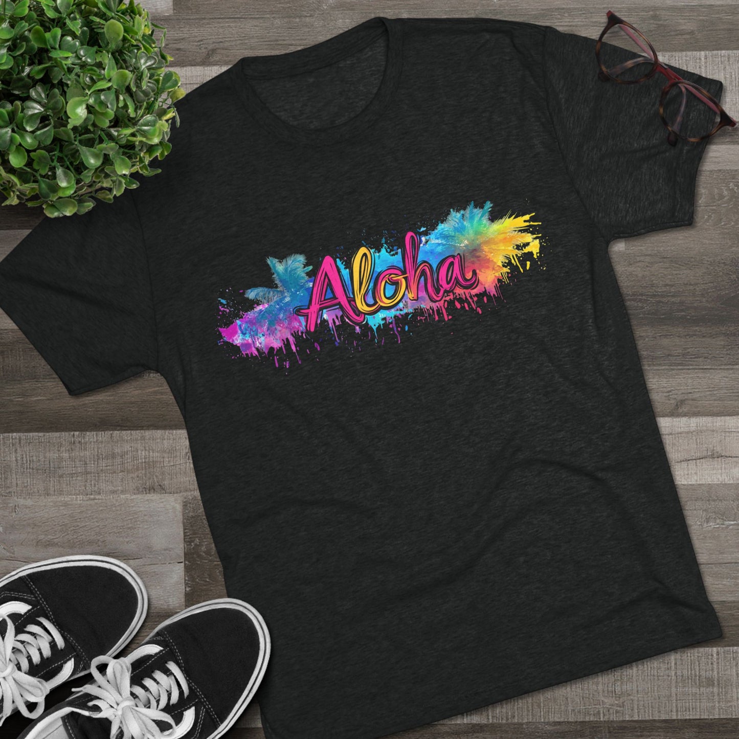 T-Shirt 80's Vibe Aloha Tri-Blend Crew Tee