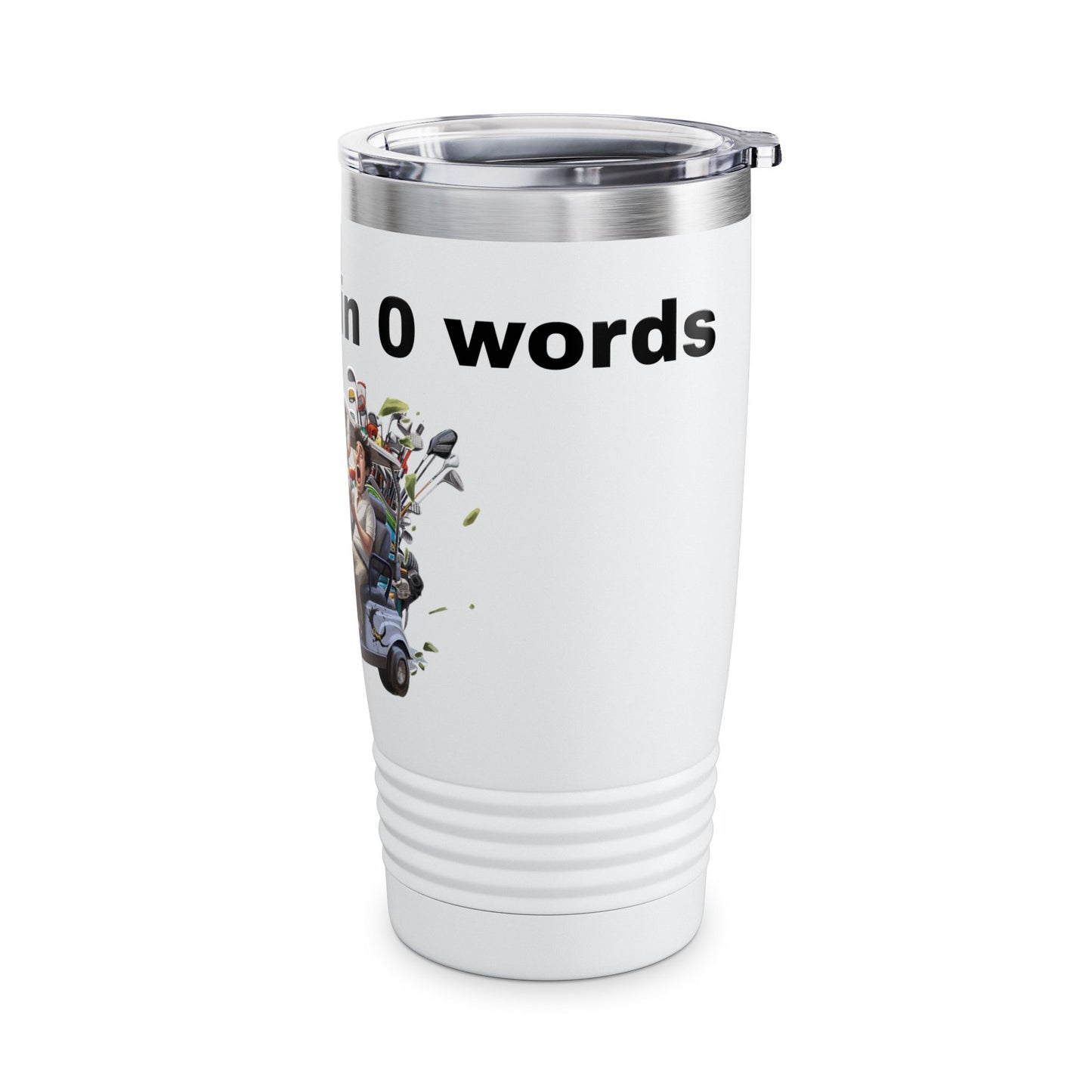Funny Golf Tumbler - 20oz Ringneck Cup with 'My Score in 0 Words' Design