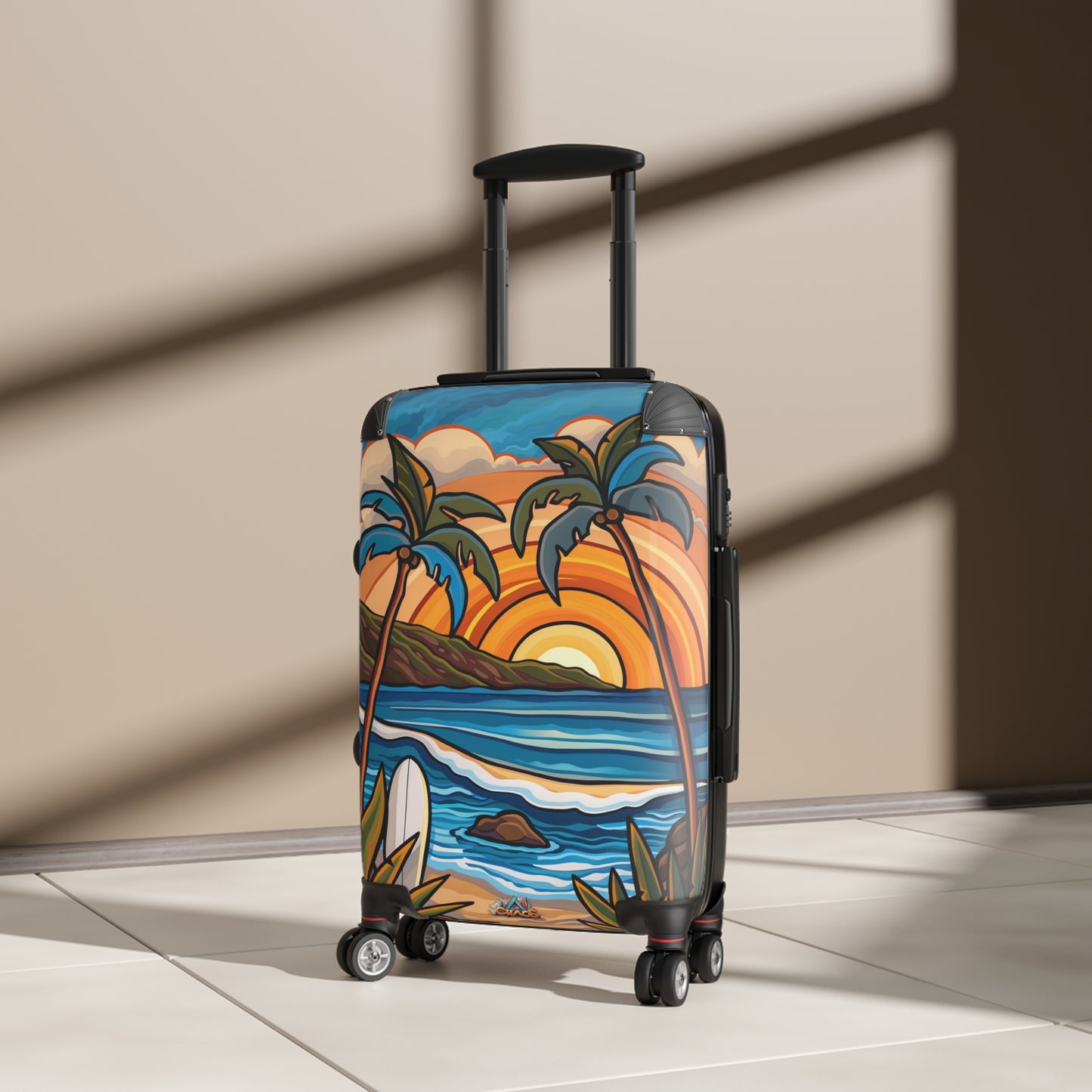 Luggage -Tropical Beach Sunset Graphic Design