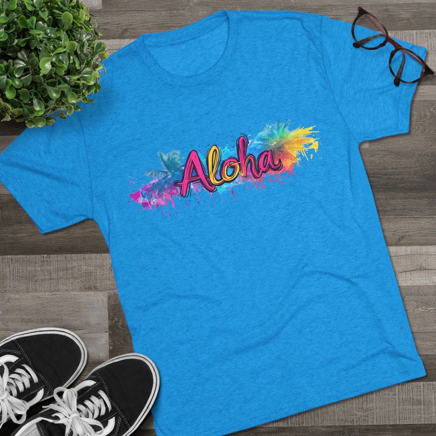 T-Shirt 80's Vibe Aloha Tri-Blend Crew Tee
