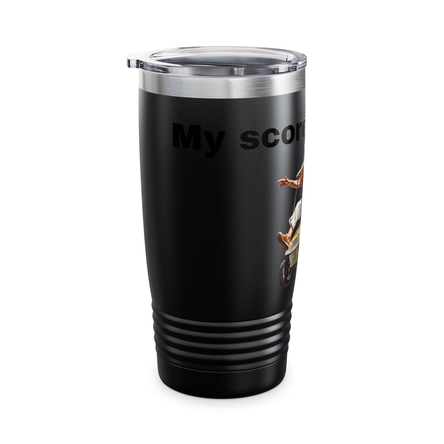 Funny Golf Tumbler - 20oz Ringneck Cup with 'My Score in 0 Words' Senior Design