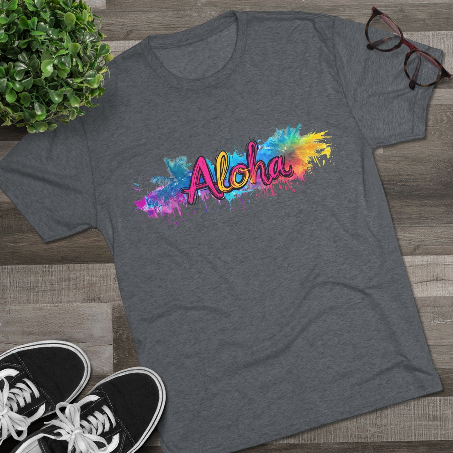 T-Shirt 80's Vibe Aloha Tri-Blend Crew Tee