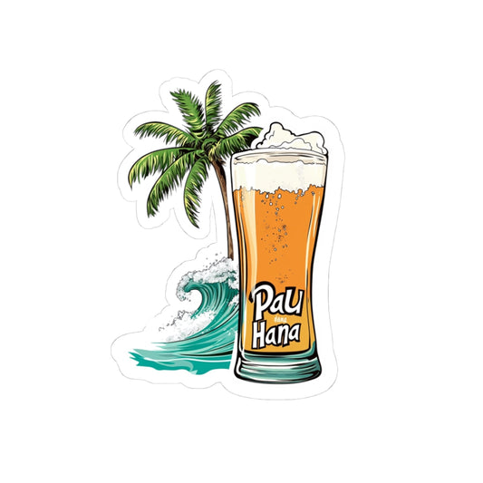 Pau Hana V11 Kiss-Cut Stickers | Summer Vibe, Laptop Decor, Tropical Vibes
