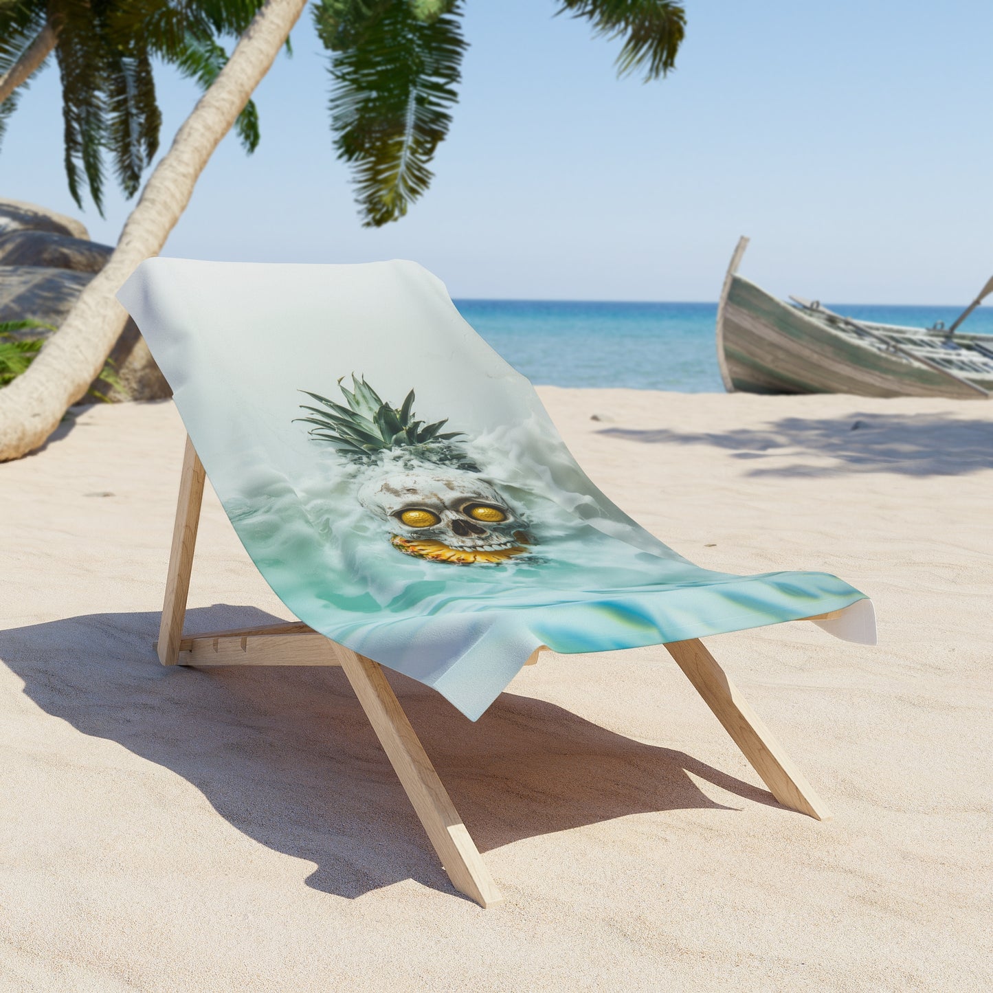 Beach Towel - Pineapple Skull Design V2