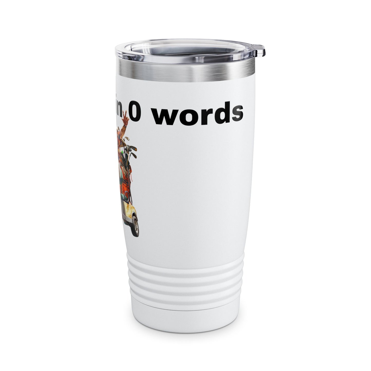 Funny Golf Tumbler - 20oz Ringneck Cup with 'My Score in 0 Words' Senior Design