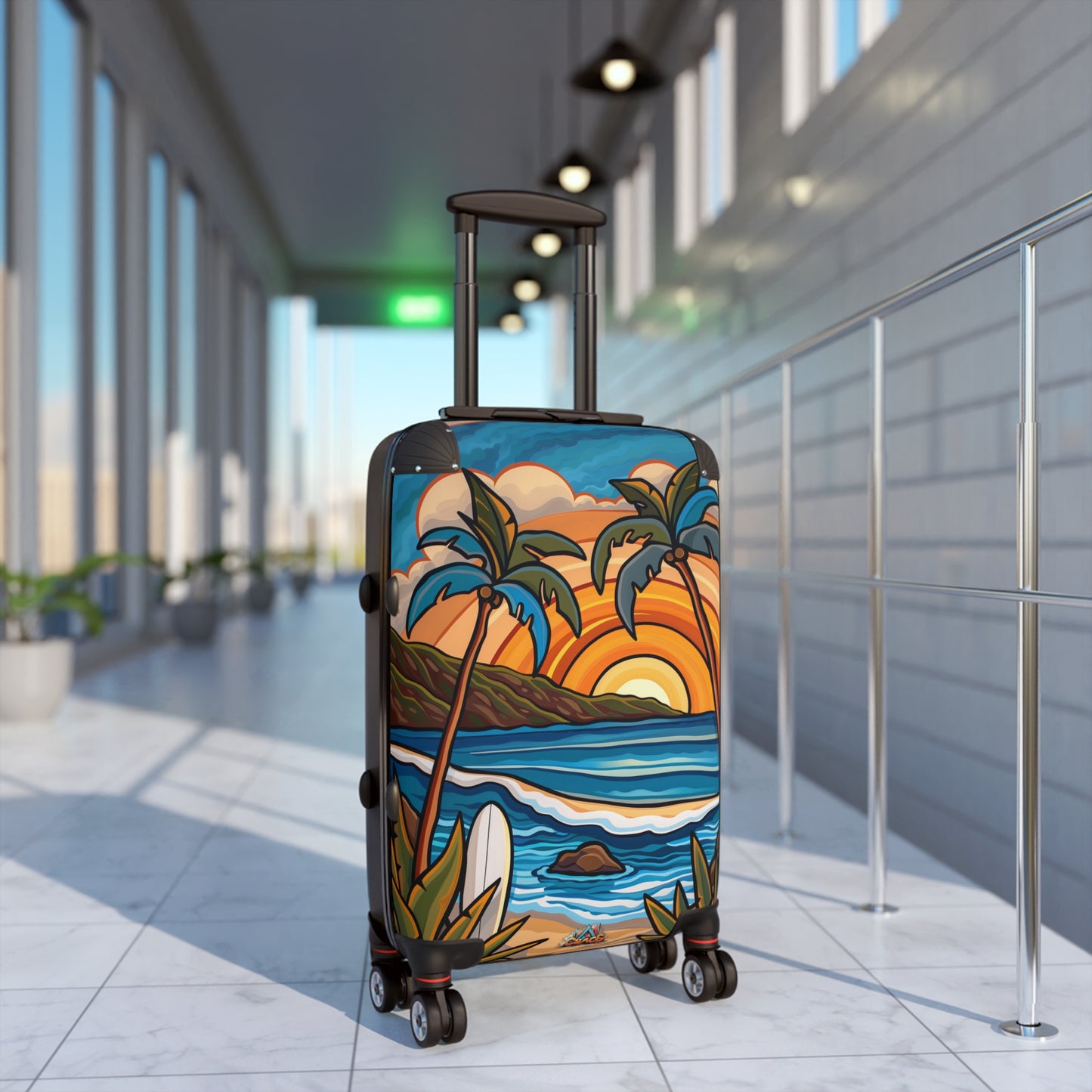 Luggage -Tropical Beach Sunset Graphic Design