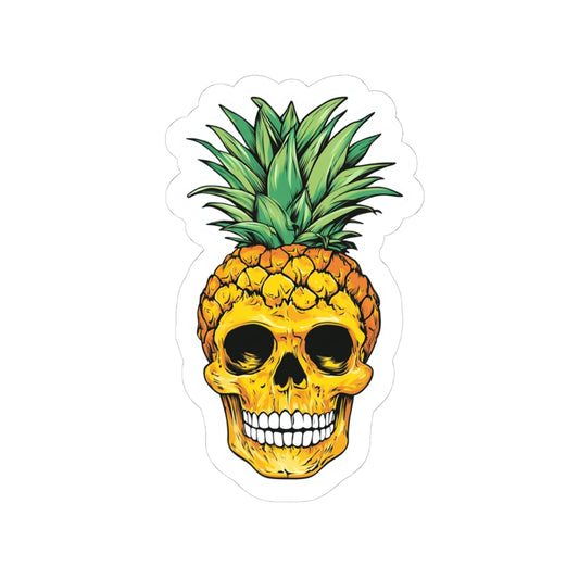Pineapple Skull V1 Kiss-Cut Stickers for Laptop V2, Surf Decor, Beach Lovers, Fun Travel Mementos, Vibrant Gifts