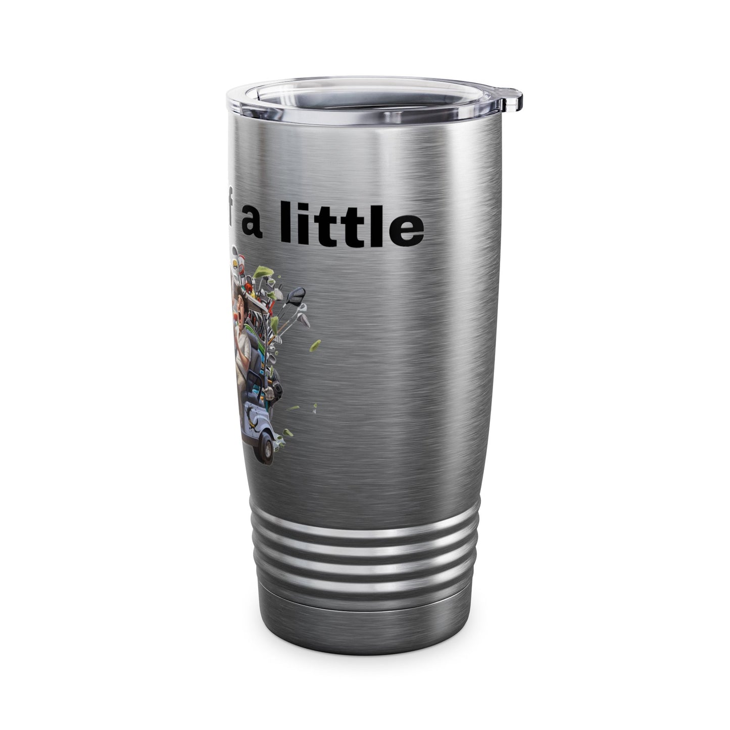 Funny Golf Tumbler - 20oz Ringneck Cup with 'Ya, I golf a little' Design
