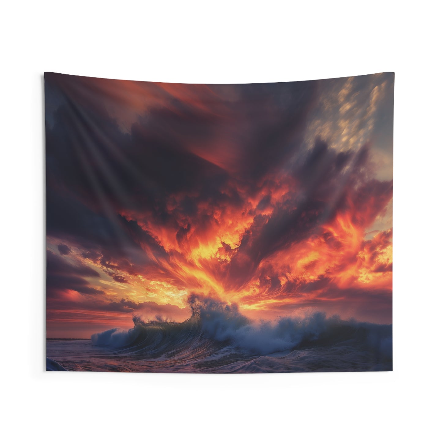 Ocean Sunset Indoor Wall Tapestry - Vibrant Home Decor for Relaxation and Inspiration