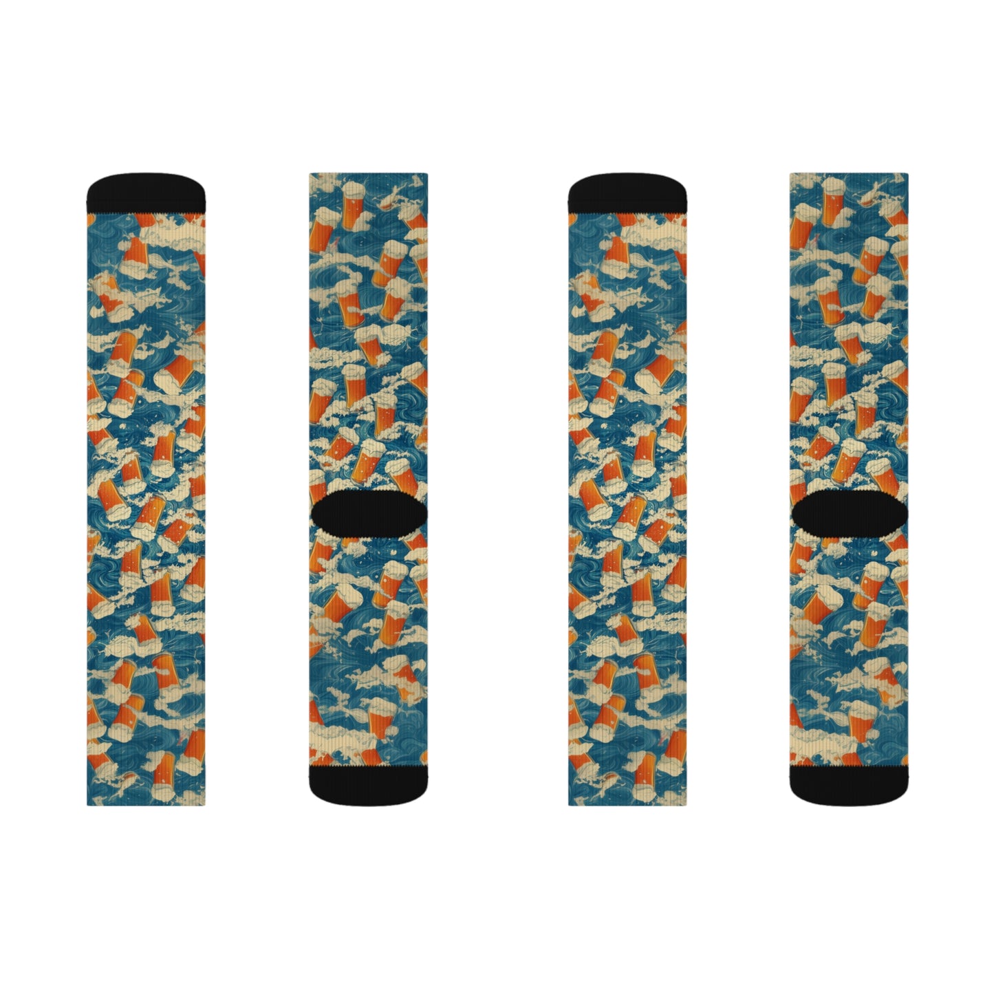 Beer and Waves Sublimation Socks