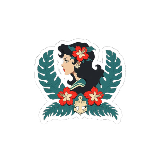 Lady Sailor Kiss-Cut Stickers | Summer Vibe, Laptop Decor, USA Pride