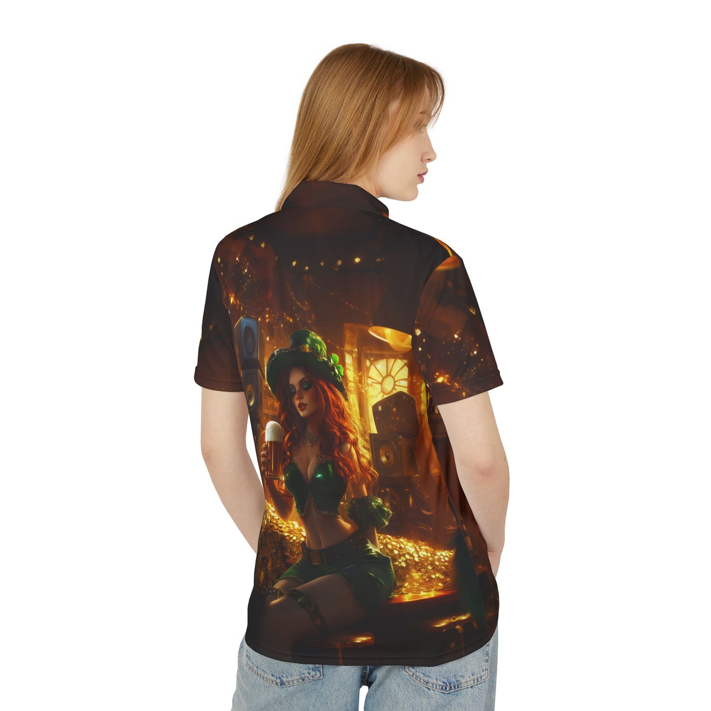 Unisex Polo Shirt hot leprechaun St. Patrick's Day Party Shirt v2