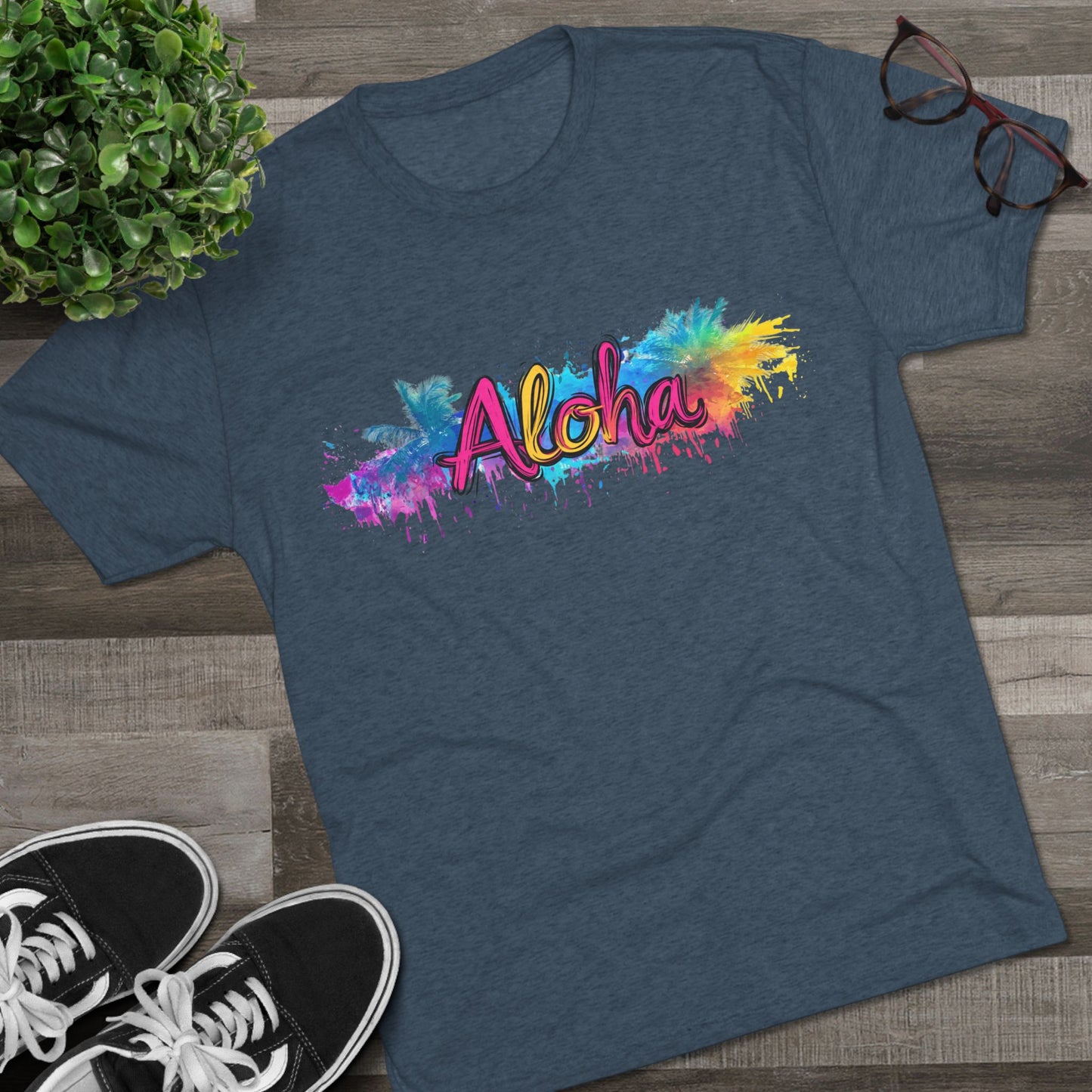 T-Shirt 80's Vibe Aloha Tri-Blend Crew Tee