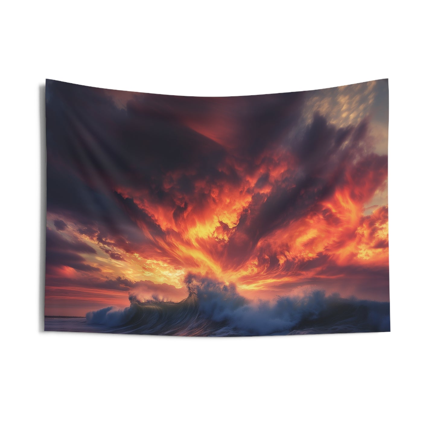Ocean Sunset Indoor Wall Tapestry - Vibrant Home Decor for Relaxation and Inspiration