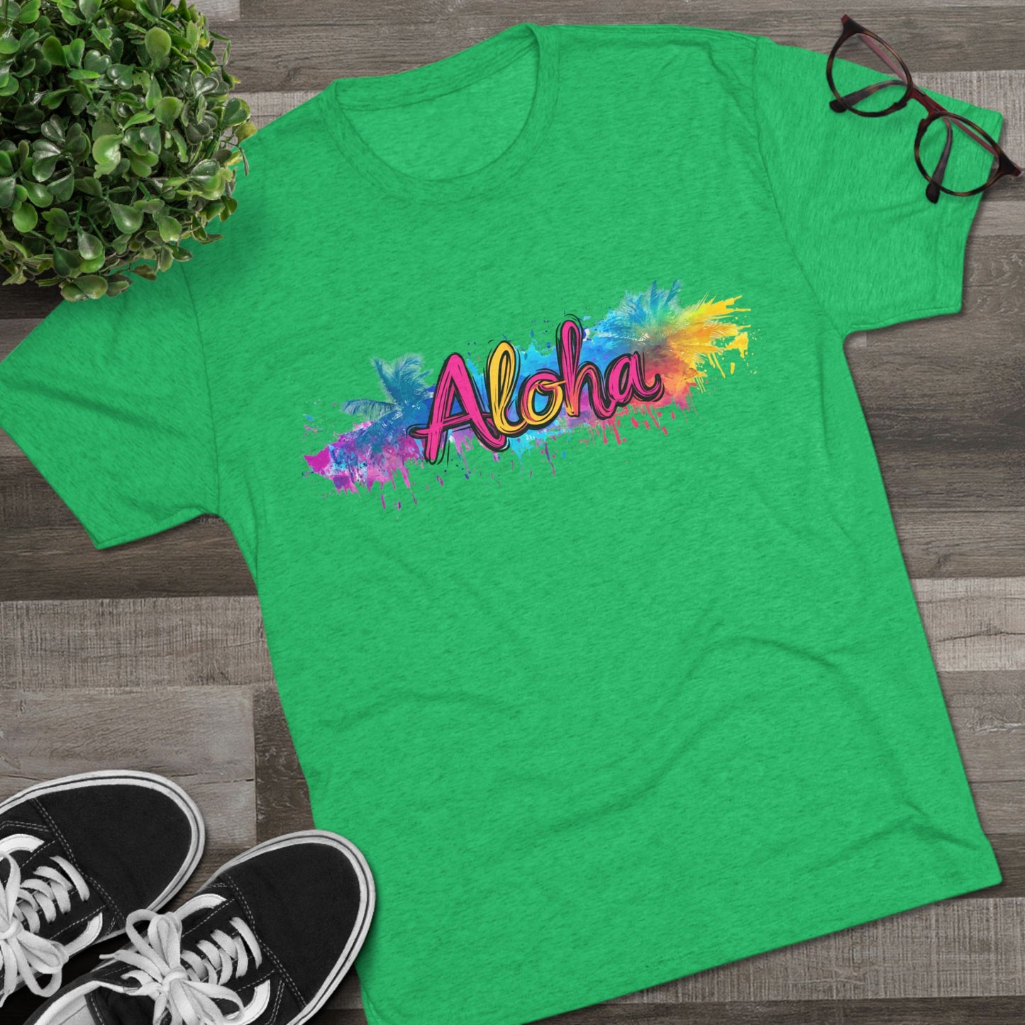 T-Shirt 80's Vibe Aloha Tri-Blend Crew Tee