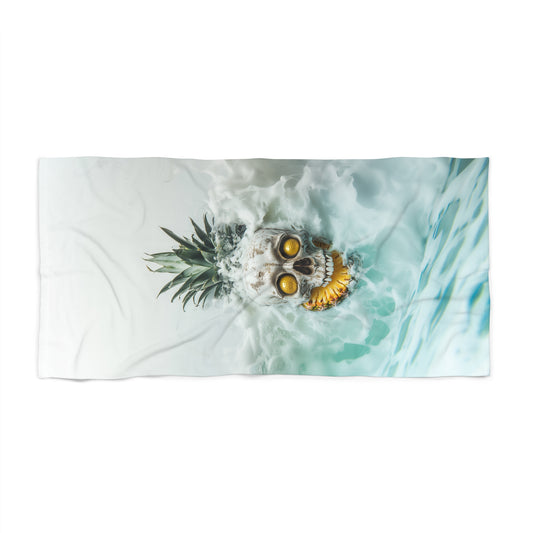 Beach Towel - Pineapple Skull Design V2