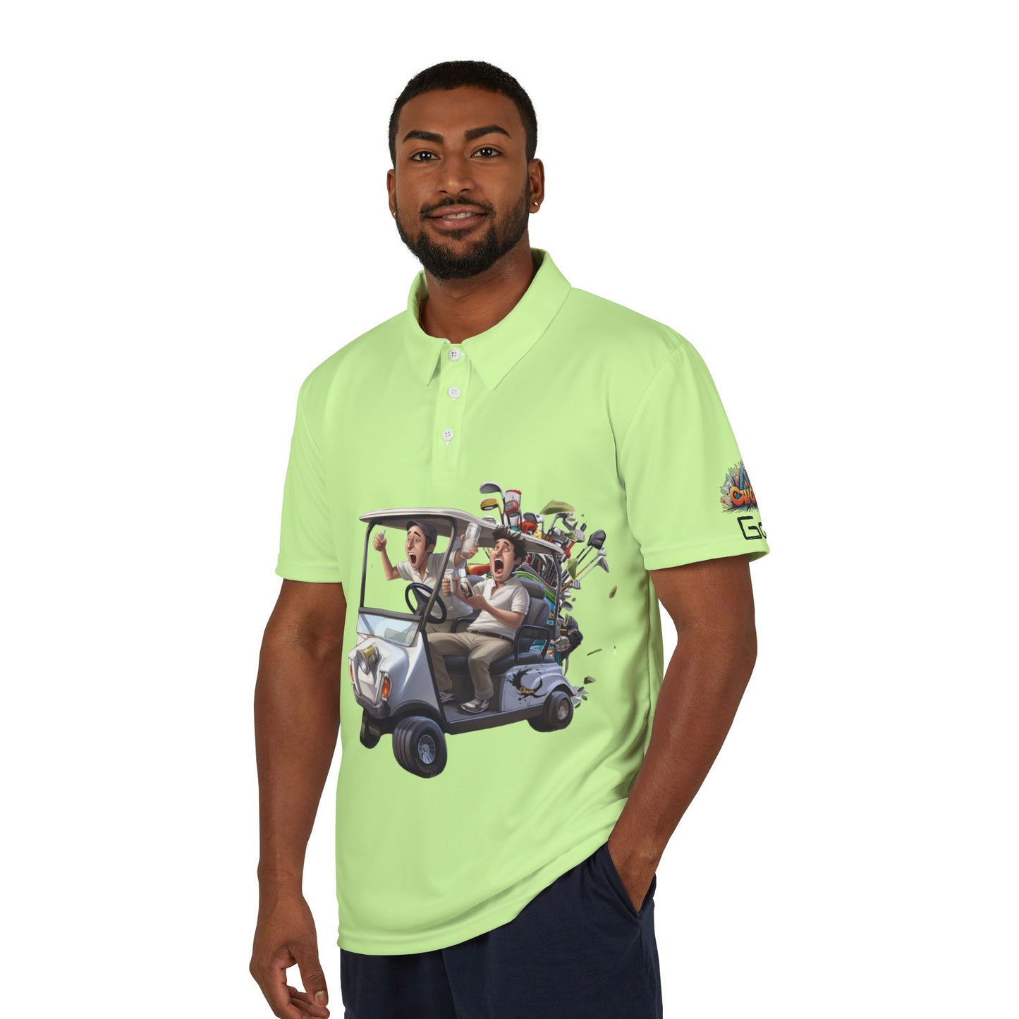 Golf Polo Shirt 'I Golf a Little' Weekend Vibes - Light Green