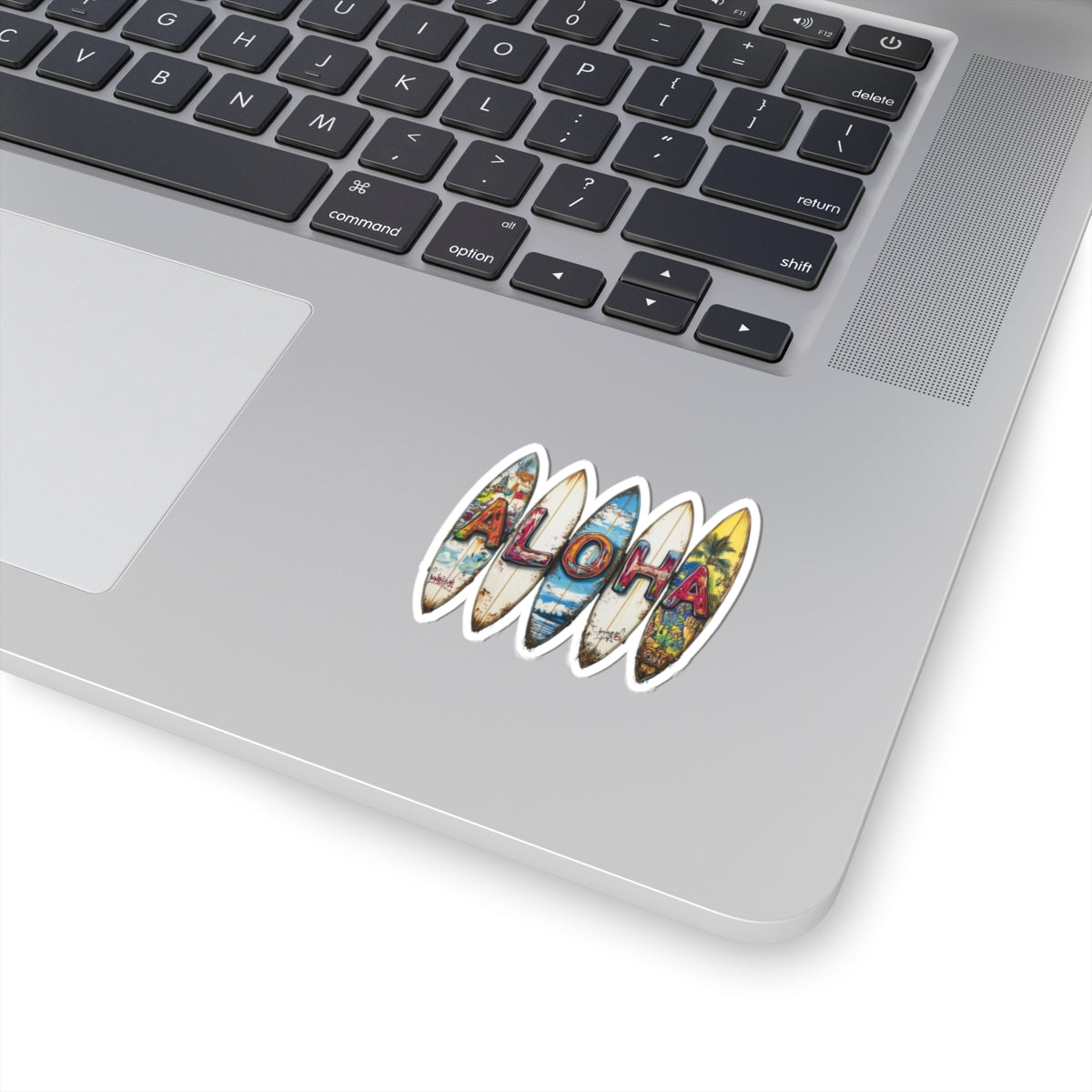 Vibrant Aloha Kiss-Cut Stickers for Laptop, Surf Decor, Beach Lovers, Fun Travel Mementos, Vibrant Gifts