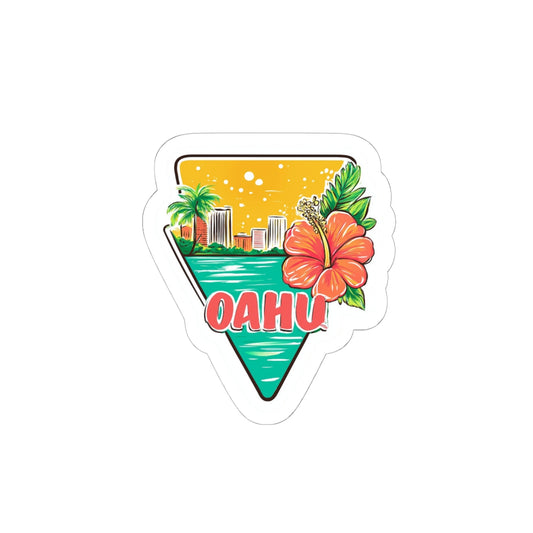 Oahu 4 Kiss-Cut Stickers | Summer Vibe, Laptop Decor, USA Pride