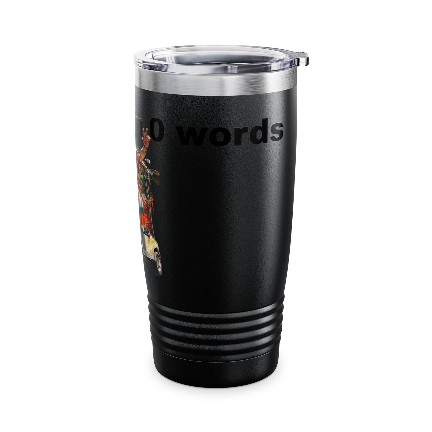 Funny Golf Tumbler - 20oz Ringneck Cup with 'My Score in 0 Words' Senior Design
