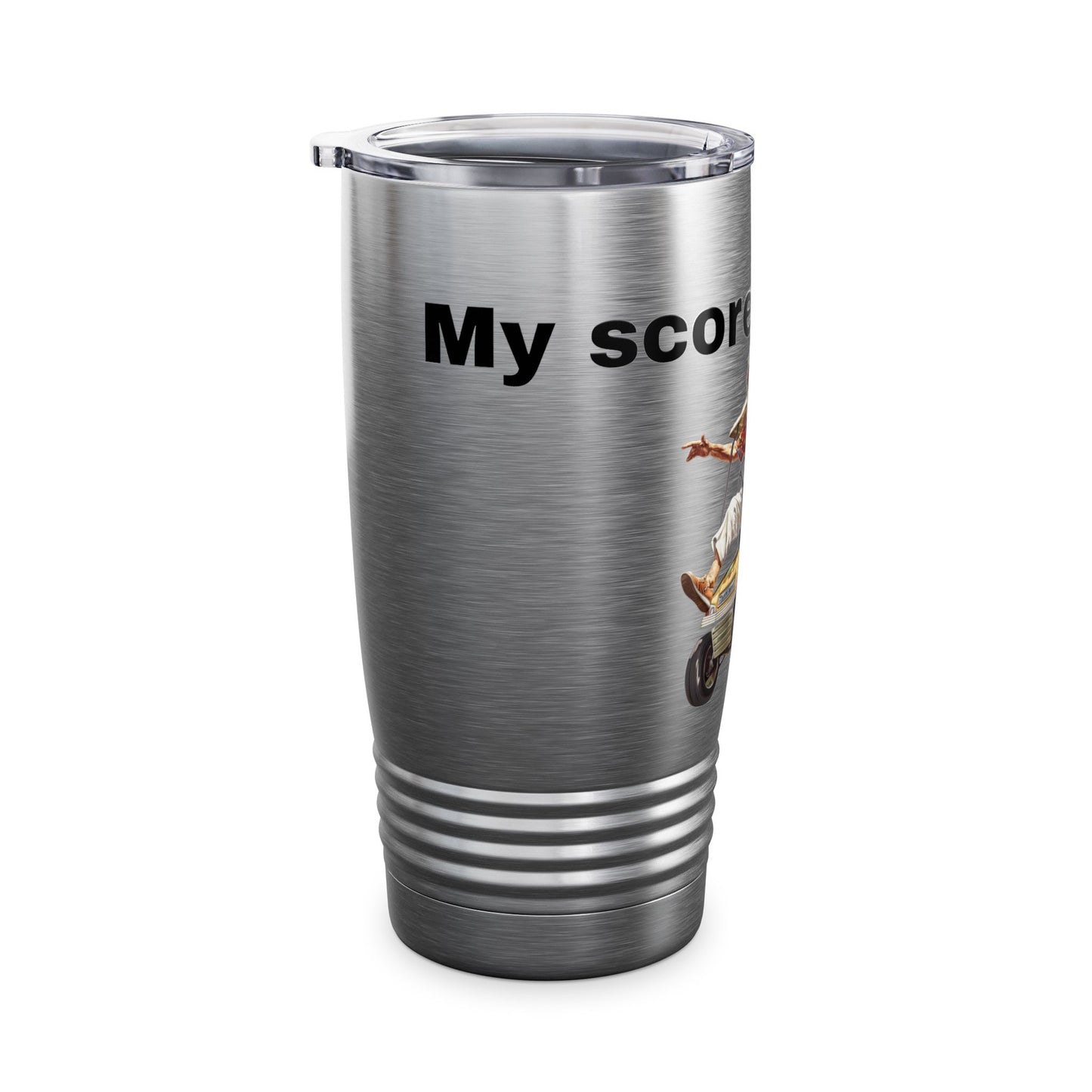 Funny Golf Tumbler - 20oz Ringneck Cup with 'My Score in 0 Words' Senior Design