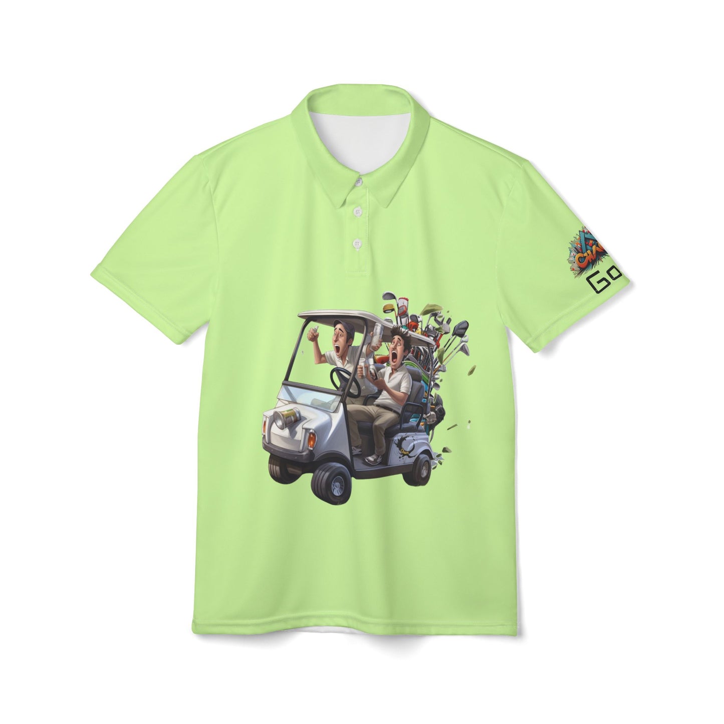 Golf Polo Shirt 'I Golf a Little' Weekend Vibes - Light Green