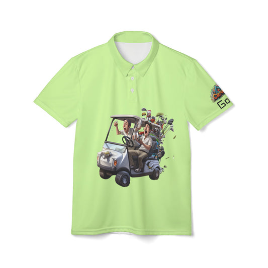 Golf Polo Shirt 'I Golf a Little' Weekend Vibes - Light Green