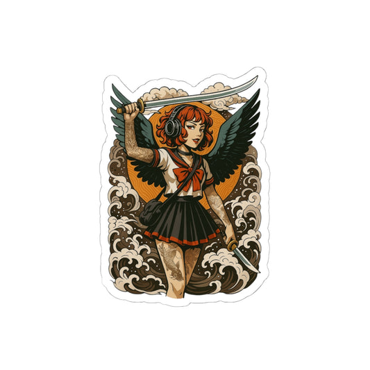 Lady Swords Kiss-Cut Stickers | Summer Vibe, Laptop Decor, USA Pride