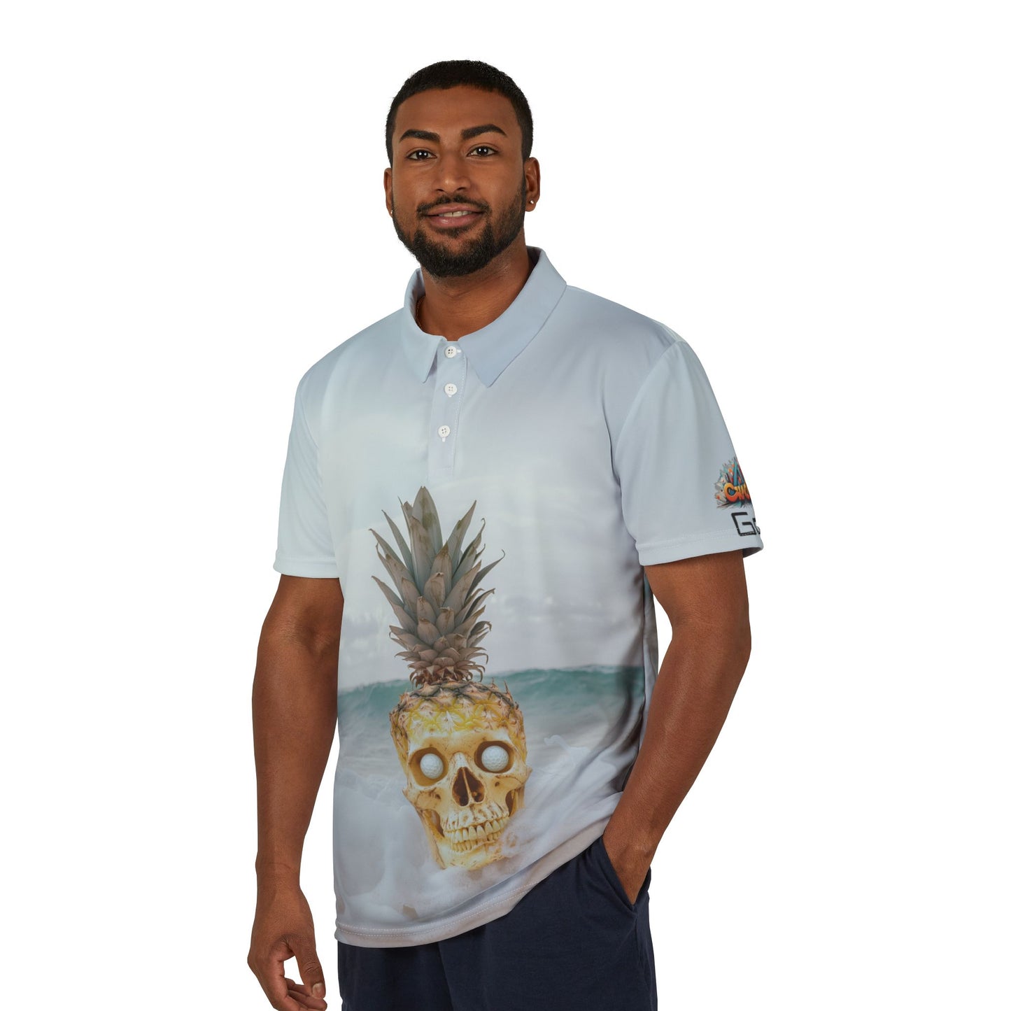 Polo Shirt Chaos Logo Golf Club - Pineapple Skull V1