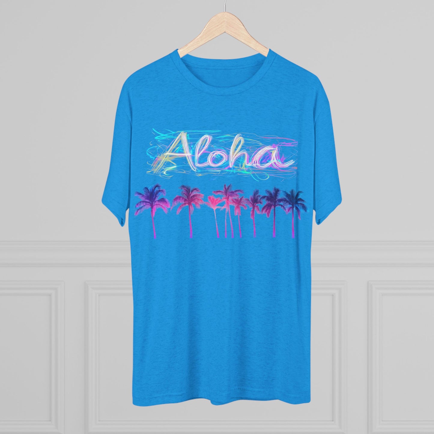 Neon Palm Tree Unisex Tee - 80's Aloha Retro Shirt
