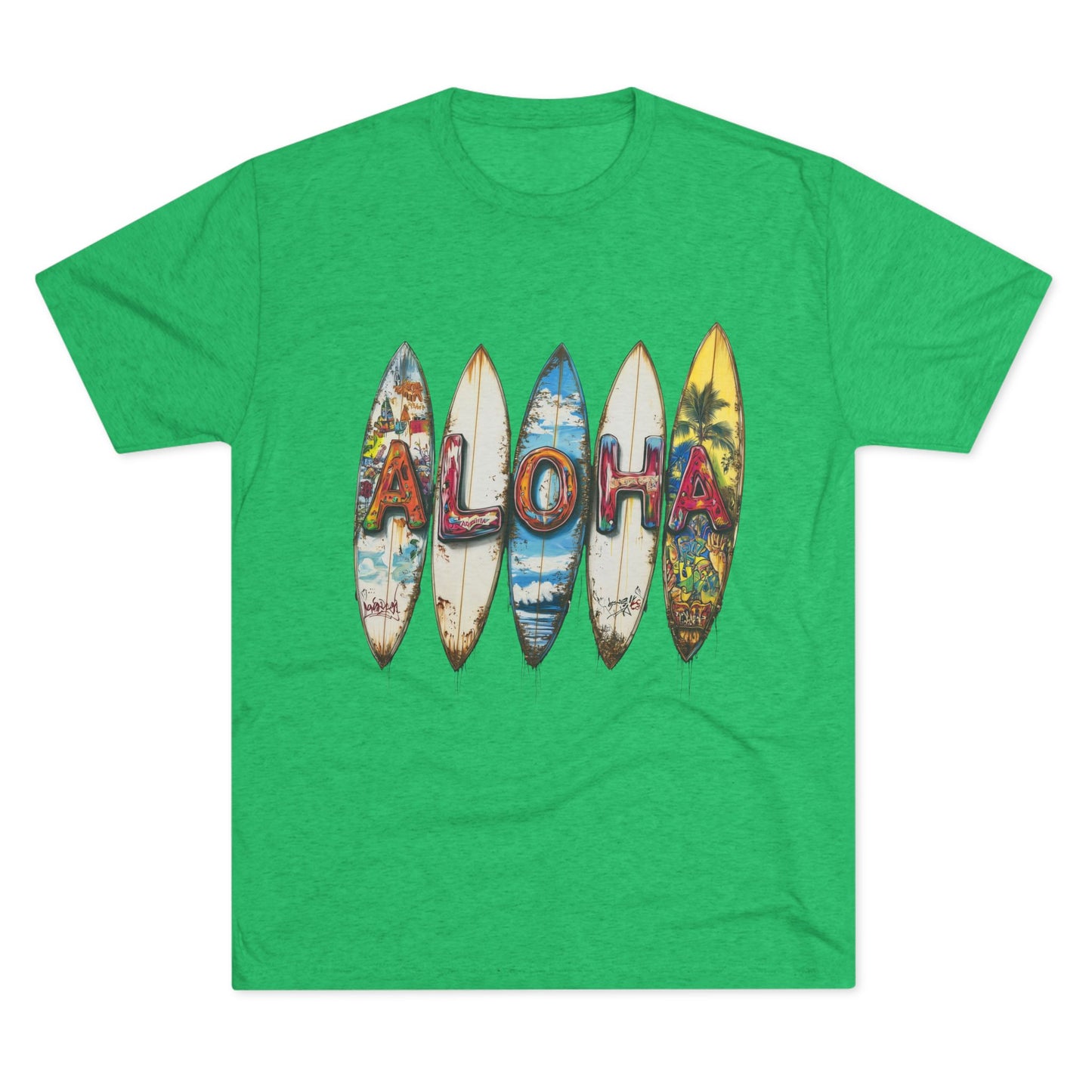 Aloha Surfboard Tee - Unisex Tri-Blend Crew