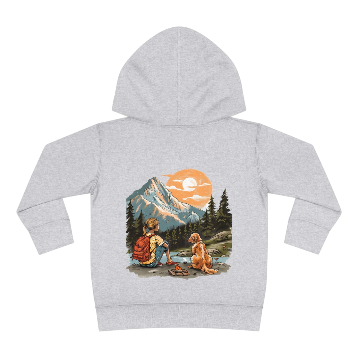 Toddler Pullover Fleece Hoodie - Girl and her golden