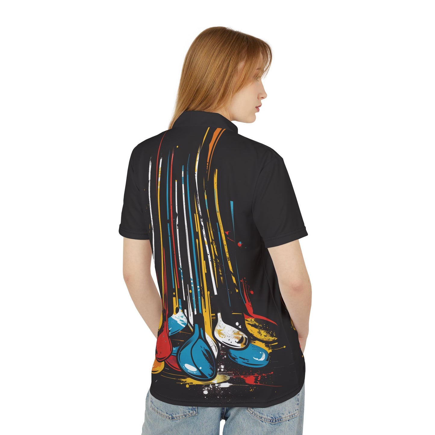 Polo Shirt with Modern Golf Club Artsy Design
