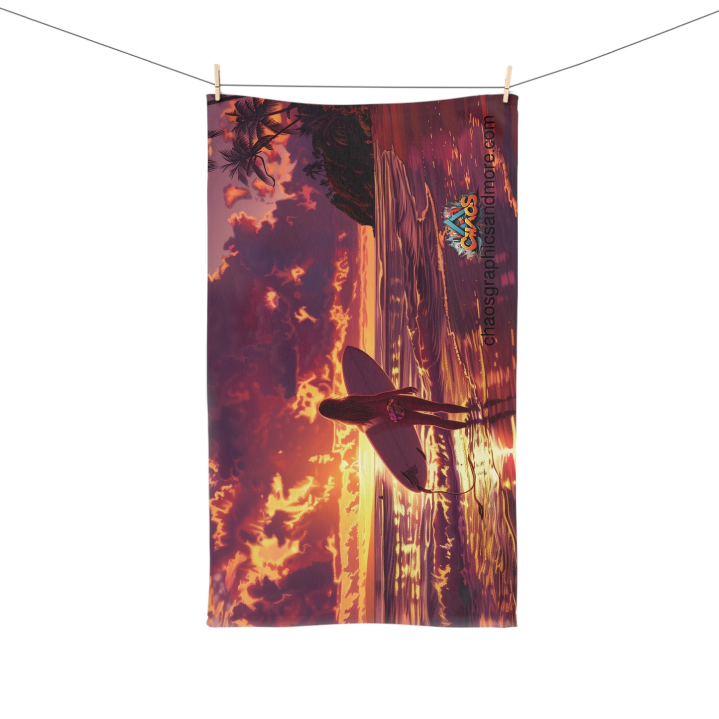 Hand Towel - Awesome Graphics Workout Towel for Stylish Elevating - Aloha 8 - chaosgraphics logo