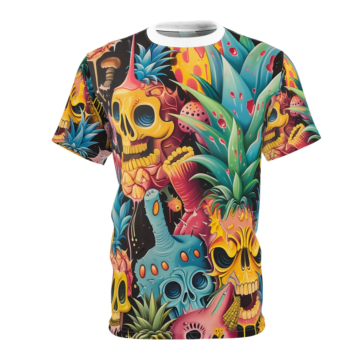 Artsy Pineapple Skull - Unisex Cut & Sew Tee