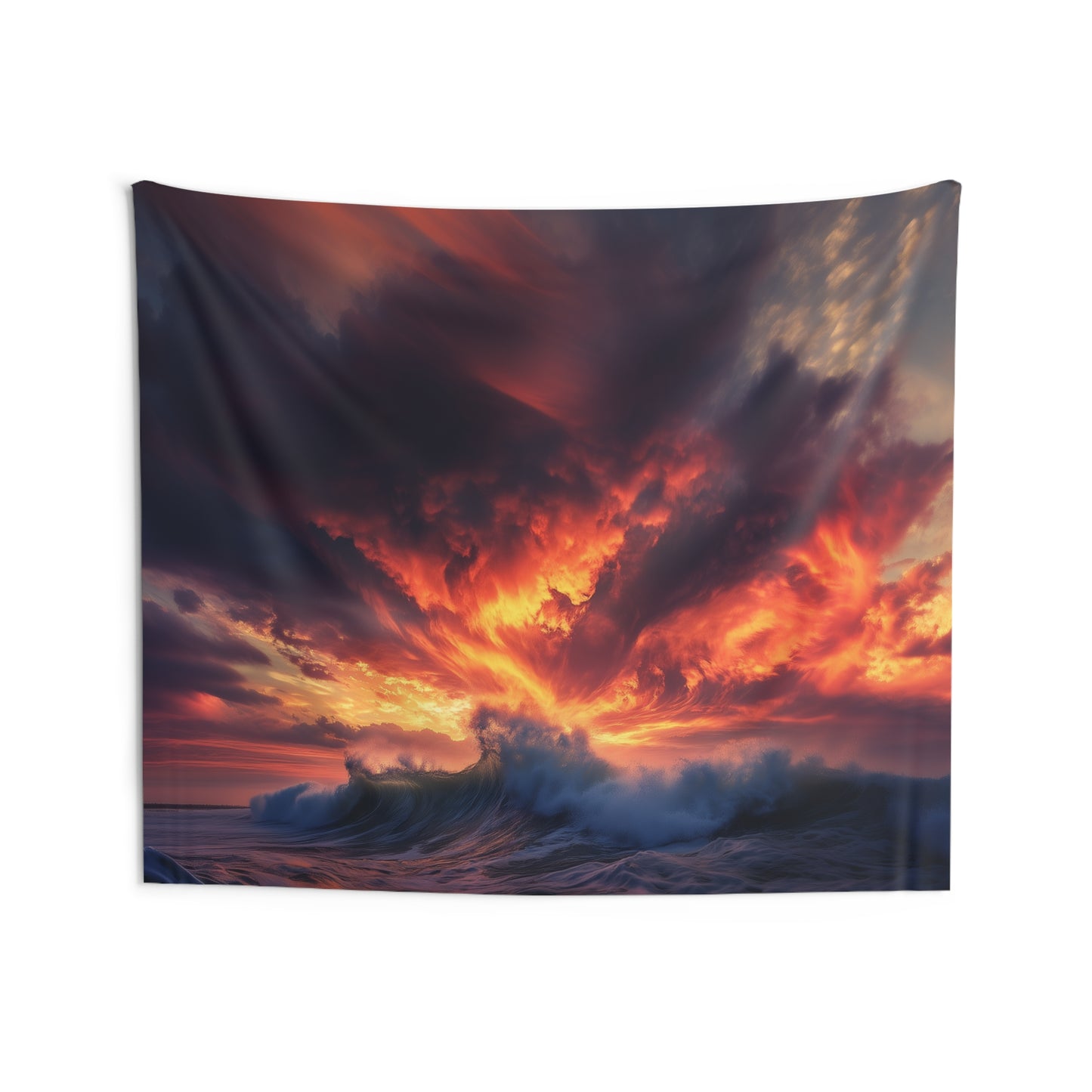 Ocean Sunset Indoor Wall Tapestry - Vibrant Home Decor for Relaxation and Inspiration