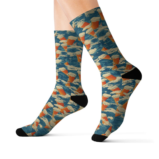 Beer and Waves Sublimation Socks