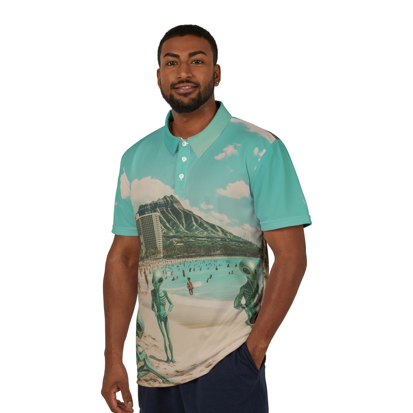 Unisex Polo Shirt - Waikiki Beach Aliens Hangout